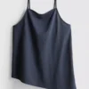 Strukturerad lång cami-top