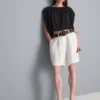 Strukturerade bermudashorts med bälte