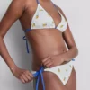 Strukturerade bikinibottnar i citrongult med knytband i sidorna