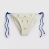 Strukturerade bikinibottnar i citrongult med knytband i sidorna
