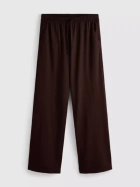 Strukturerade byxor med vida ben