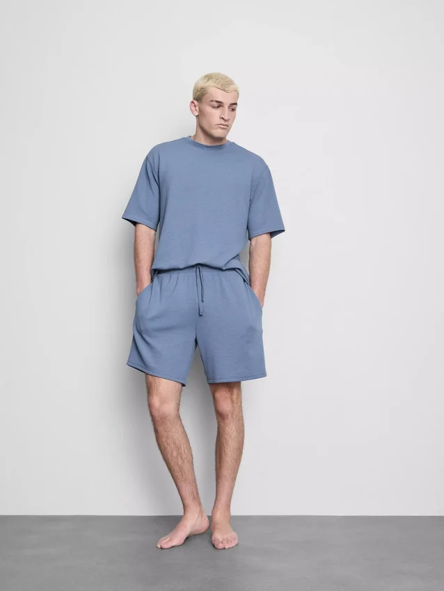 Strukturerade shorts med dragsko