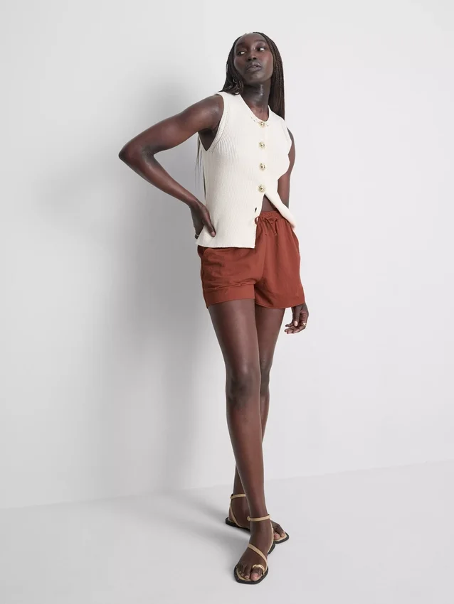 Strukturerade shorts med dragsko