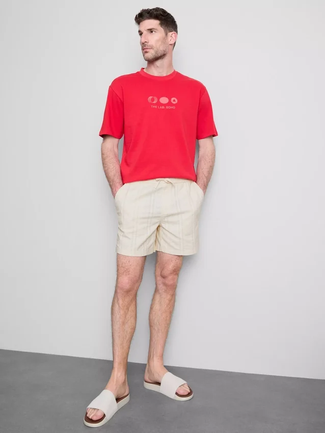 Strukturerade shorts med dragsko