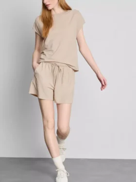 Strukturerade shorts med dragsko