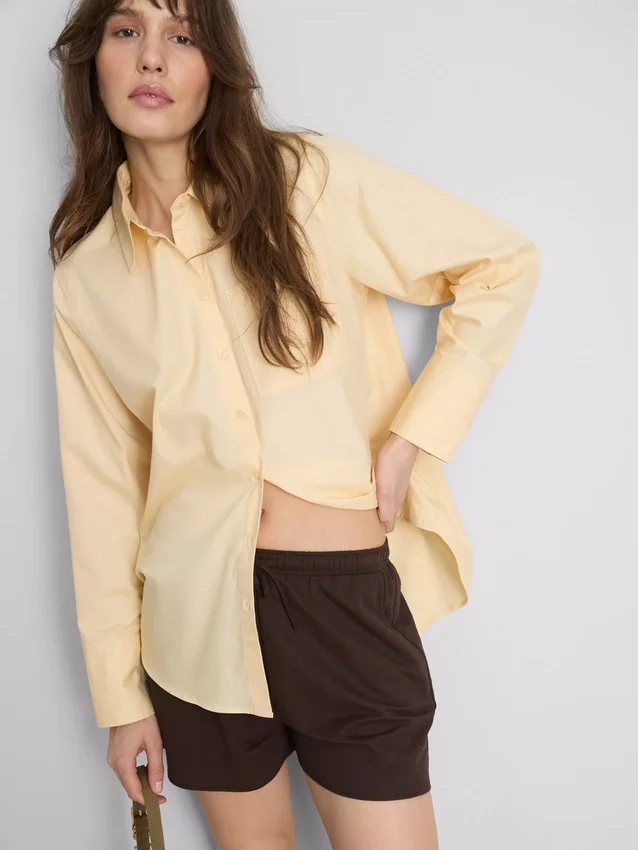 Strukturerade shorts med dragsko