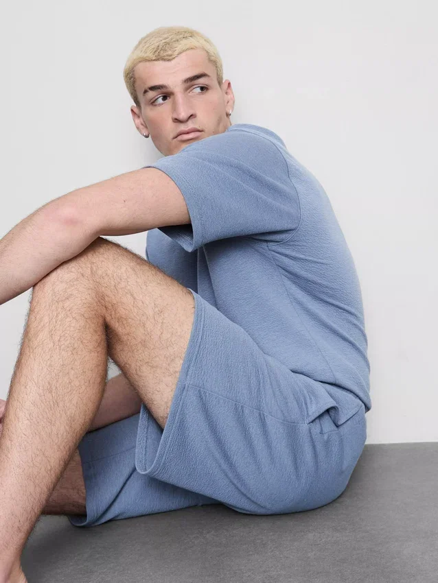Strukturerade shorts med dragsko