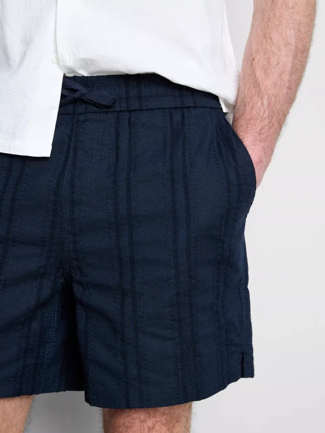 Strukturerade shorts med dragsko