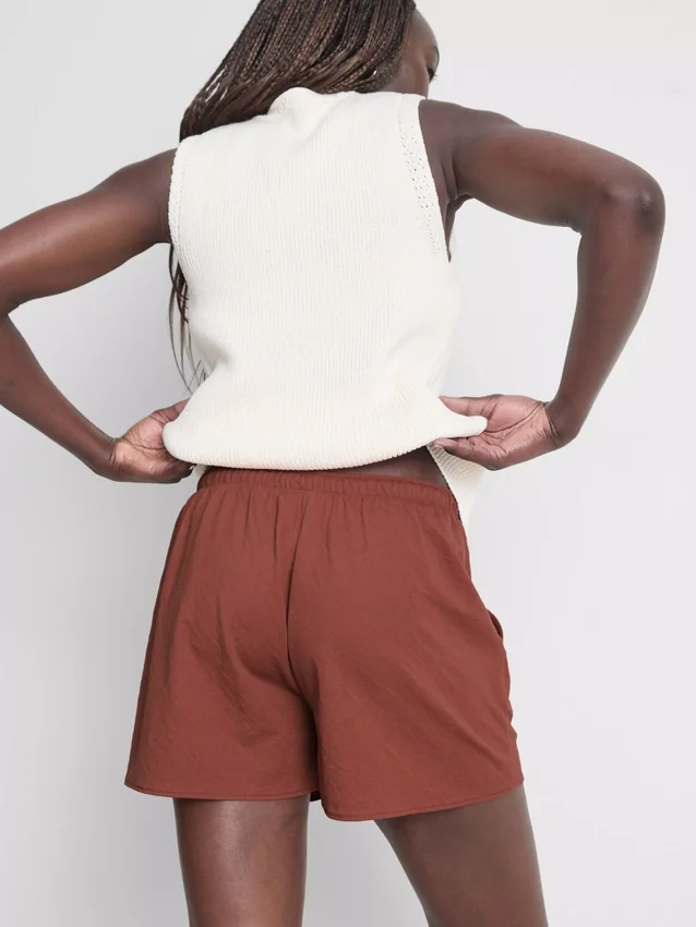 Strukturerade shorts med dragsko