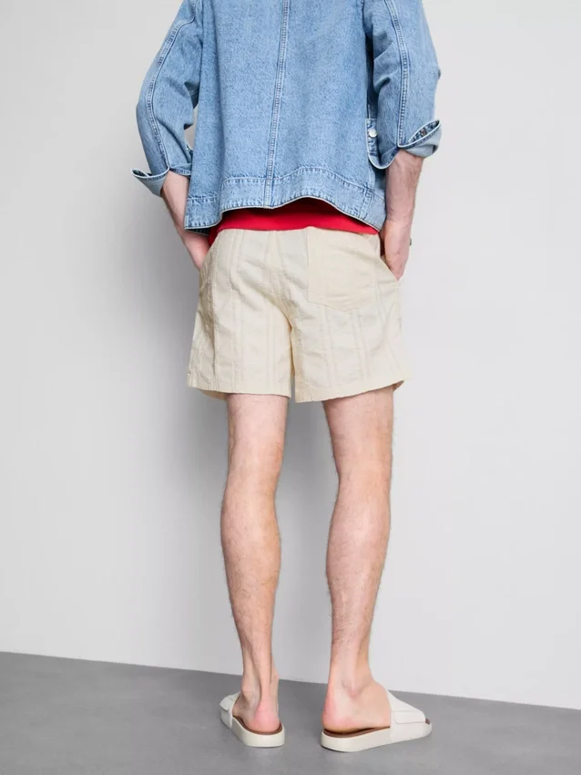 Strukturerade shorts med dragsko