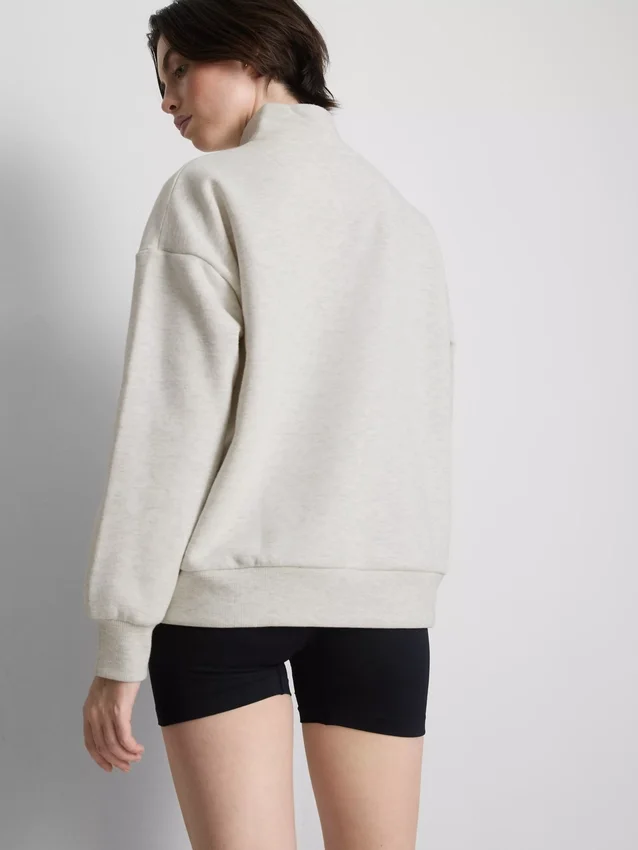 Sweatshirt i bomullsblandning med halv dragkedja