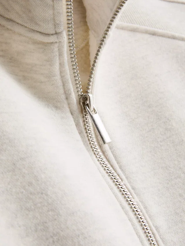 Sweatshirt i bomullsblandning med halv dragkedja
