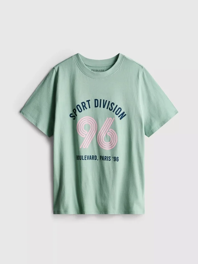 T-shirt i bomull med tryck och korta ärmar