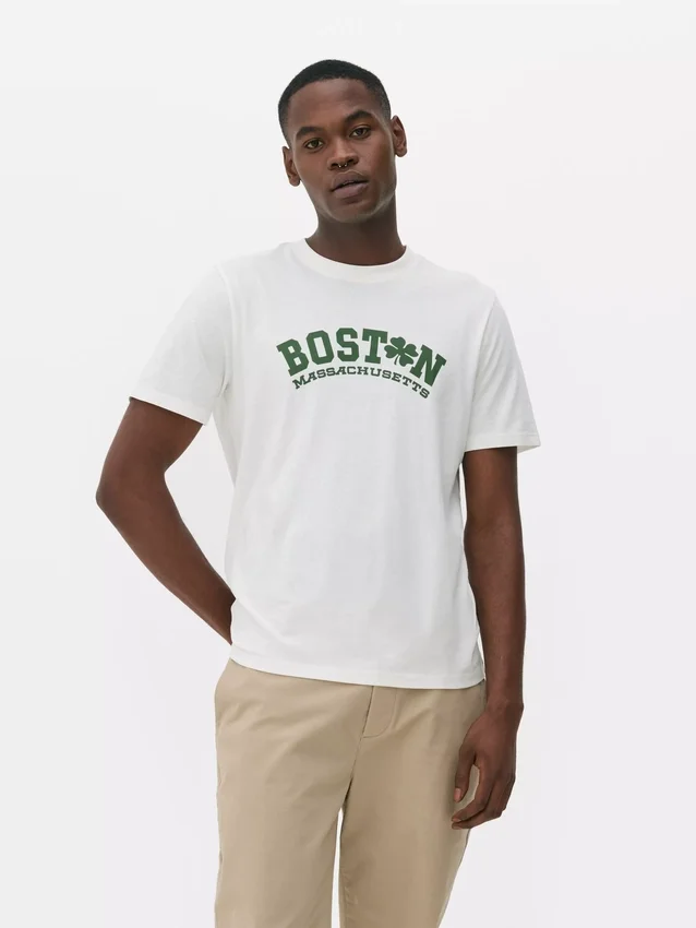 T-shirt med Boston-tryck