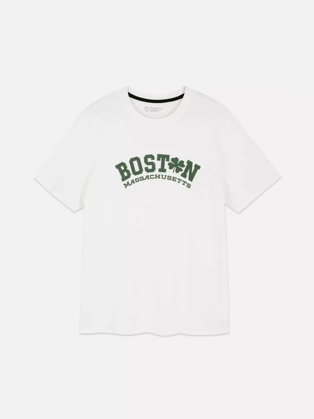 T-shirt med Boston-tryck