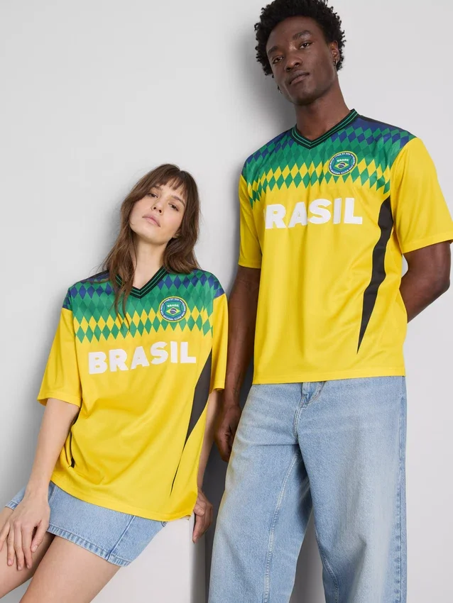 T-shirt med korta ärmar och Brasilien-motiv