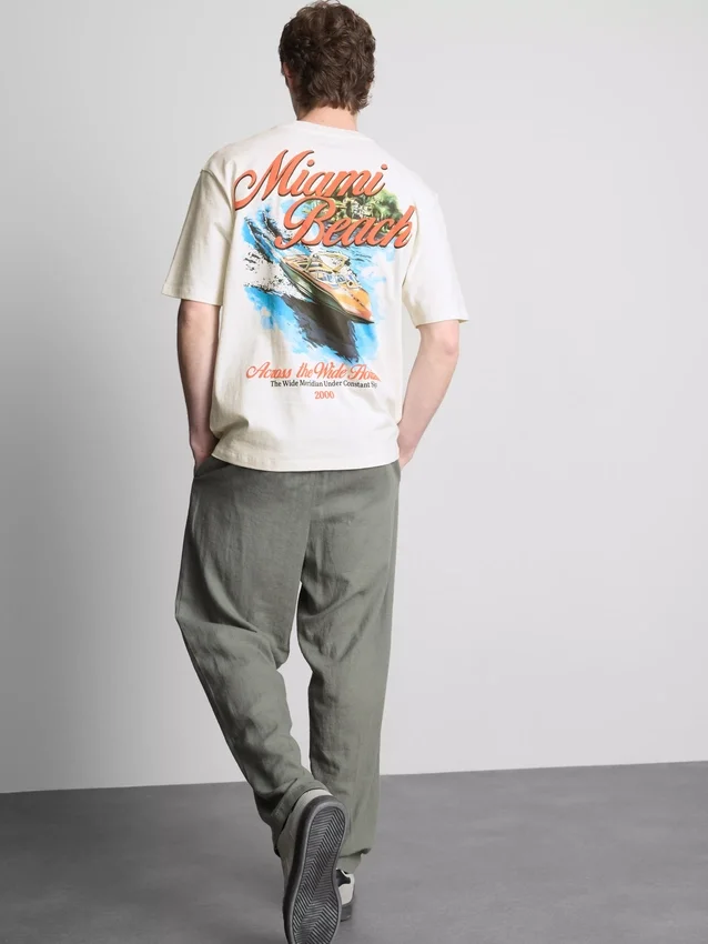 T-shirt med Miami Beach-motiv