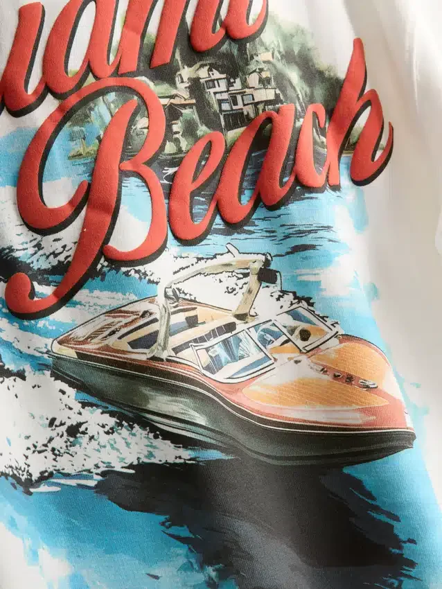 T-shirt med Miami Beach-motiv