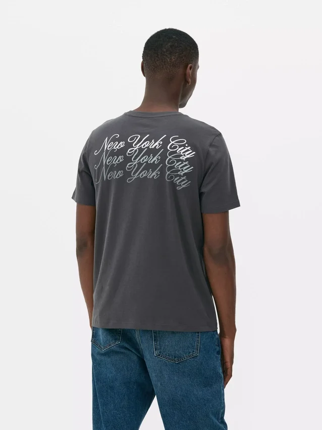 T-shirt med New York-tryck