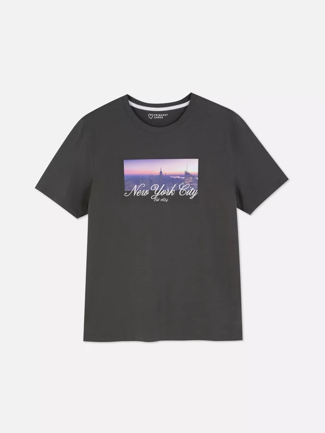 T-shirt med New York-tryck