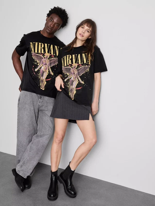 T-shirt med Nirvana-ängelmotiv
