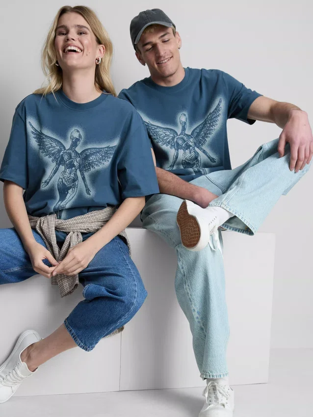 T-shirt med Nirvana-ängelmotiv