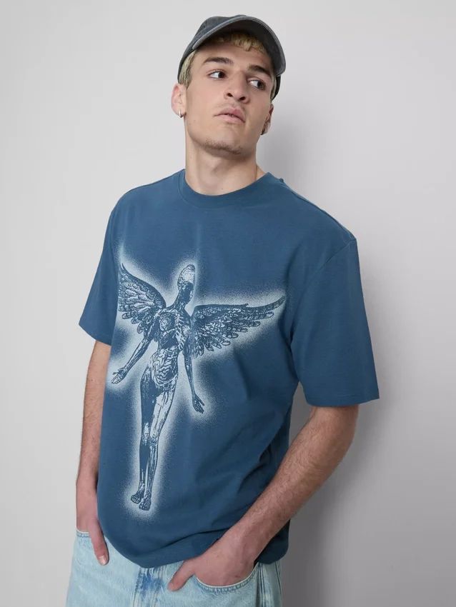 T-shirt med Nirvana-ängelmotiv
