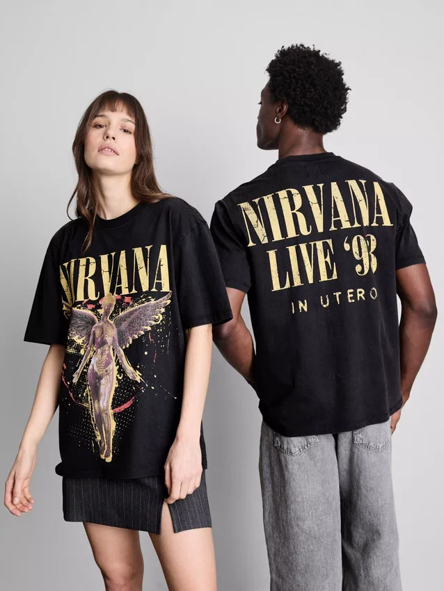 T-shirt med Nirvana-ängelmotiv