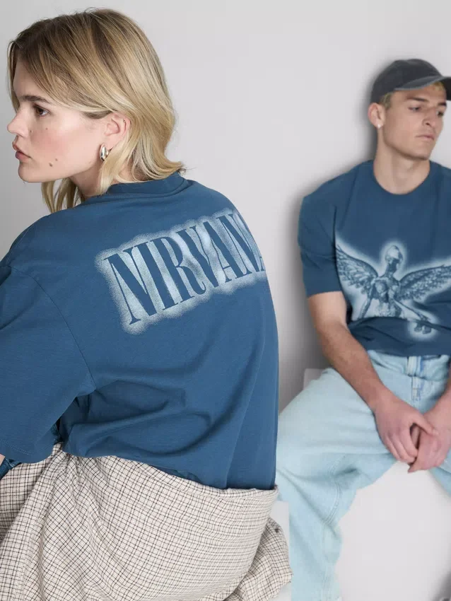 T-shirt med Nirvana-ängelmotiv