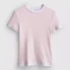 T-shirt med rund hals och dubbla lager