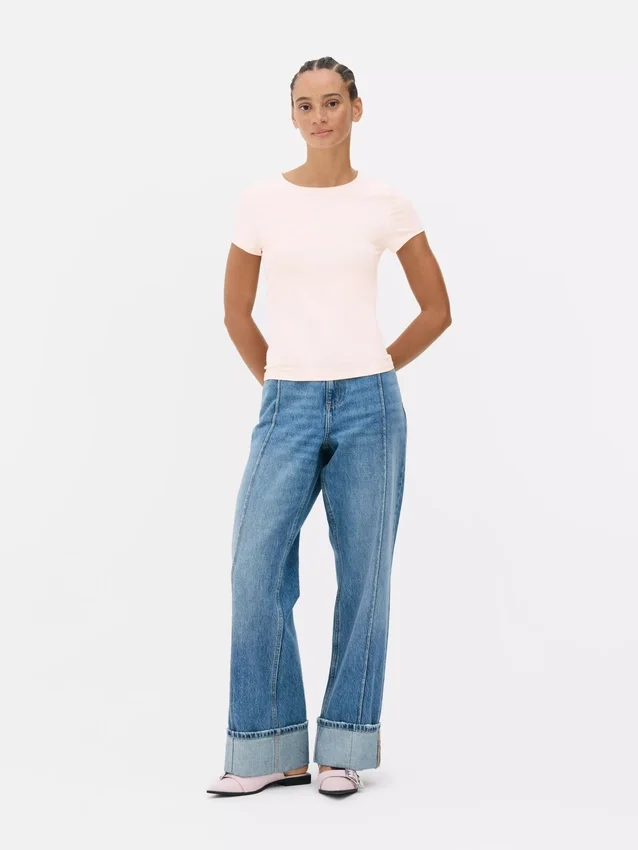T-shirt med rund hals som en andra hud