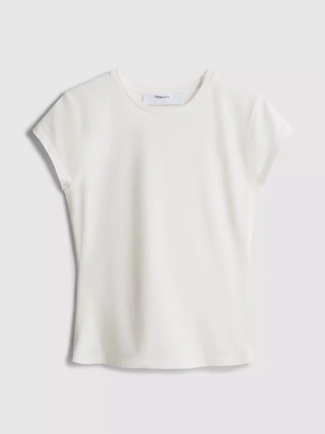 T-shirt med åtsittande kapärmar