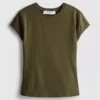 T-shirt med åtsittande kapärmar