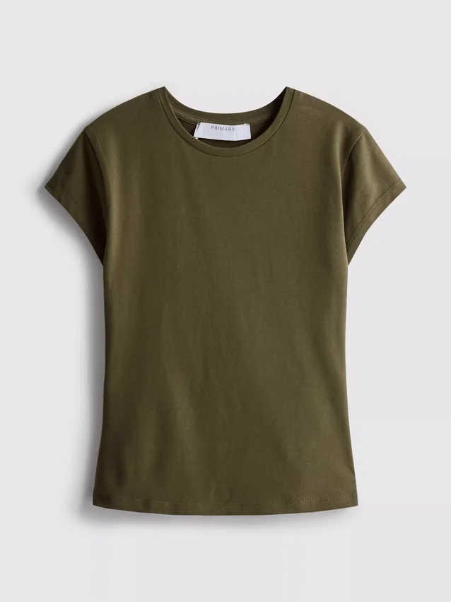 T-shirt med åtsittande kapärmar
