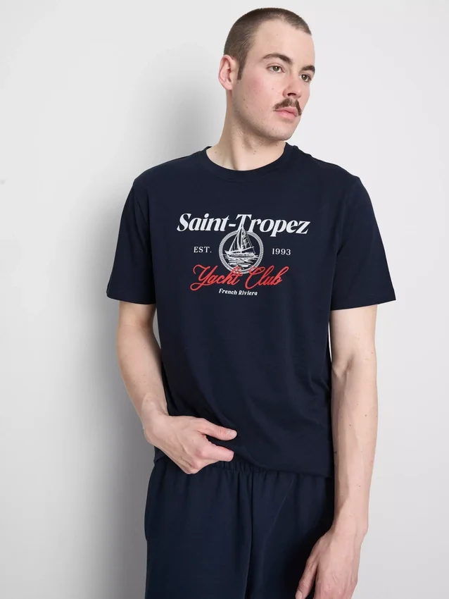 T-shirt med Yacht Club-motiv
