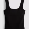 Tanktop i crepe med breda axelband