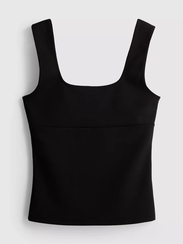 Tanktop i crepe med breda axelband