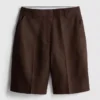 The Edit-bermudashorts i plisserat linne
