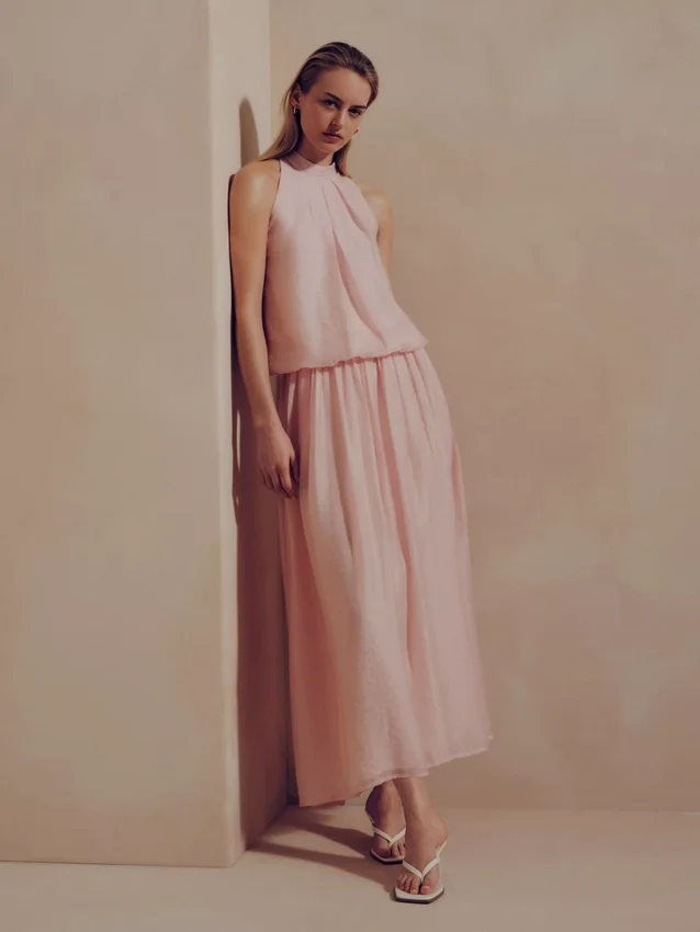The Edit draperad halterneck-blus med luftig passform