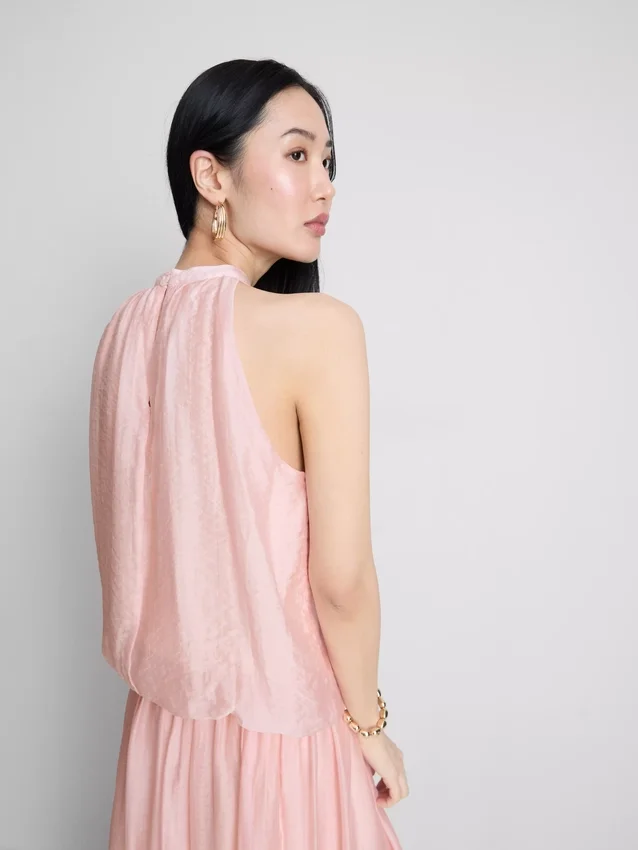 The Edit draperad halterneck-blus med luftig passform