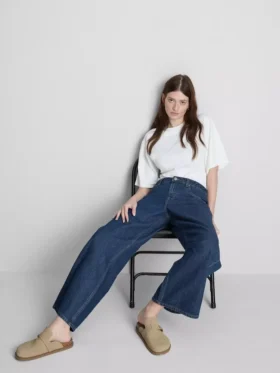 The Edit-jeans i bomullsdenim med raka ben