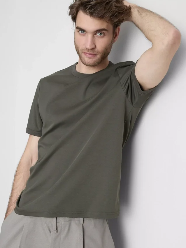 The Edit merceriserad slim-fit-t-shirt