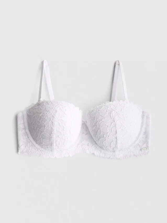 The Edit push-up-bh i blommigt spetsmönster