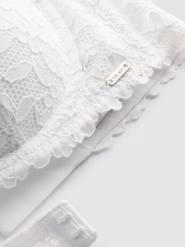 The Edit push-up-bh i blommigt spetsmönster