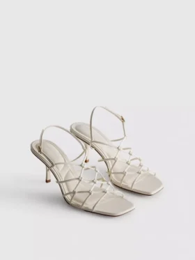 The Edit-sandaler med flätad stilettklack