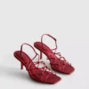 The Edit-sandaler med flätad stilettklack