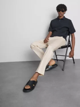 The Edit slim fit-byxor med peached-finish