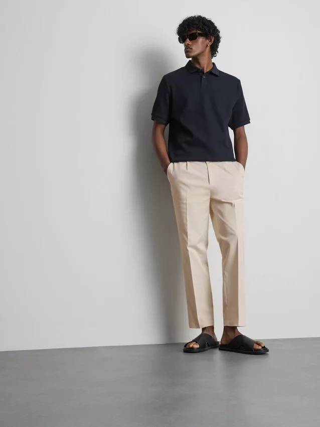 The Edit slim fit-byxor med peached-finish