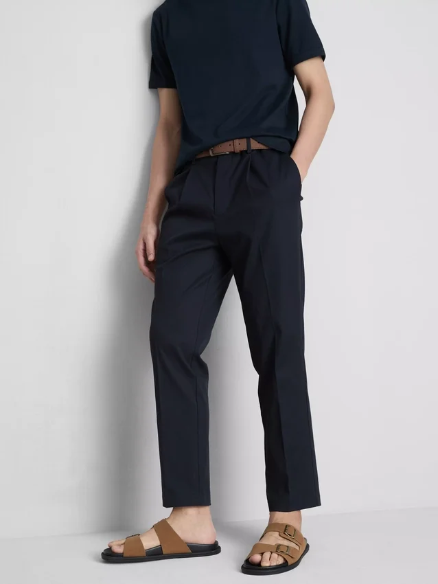 The Edit slim fit-byxor med peached-finish