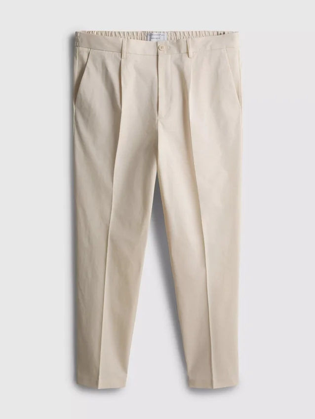 The Edit slim fit-byxor med peached-finish
